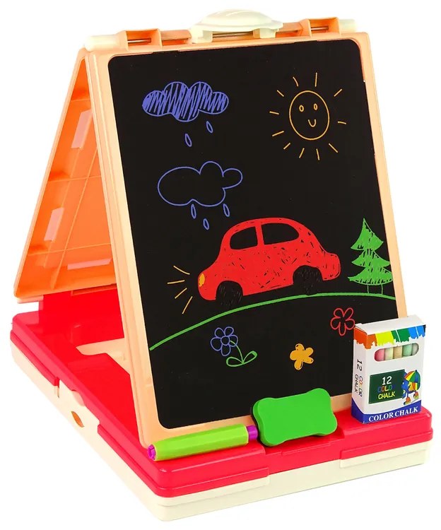 LEAN TOYS Multifunkčná obojstranná tabuľa 3v1