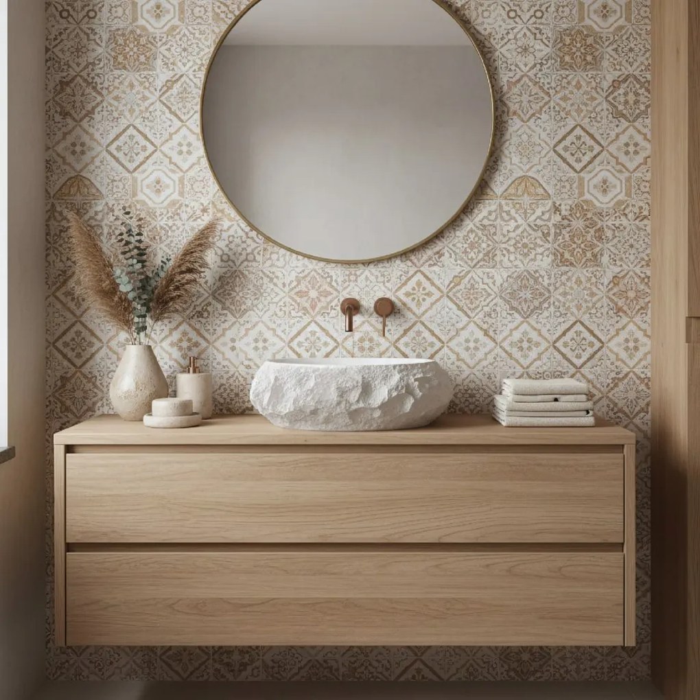 Rea Mika Ivory, umývadlo na dosku 500x380x150 mm, ecru-imitácia kameňa, REA-U7350