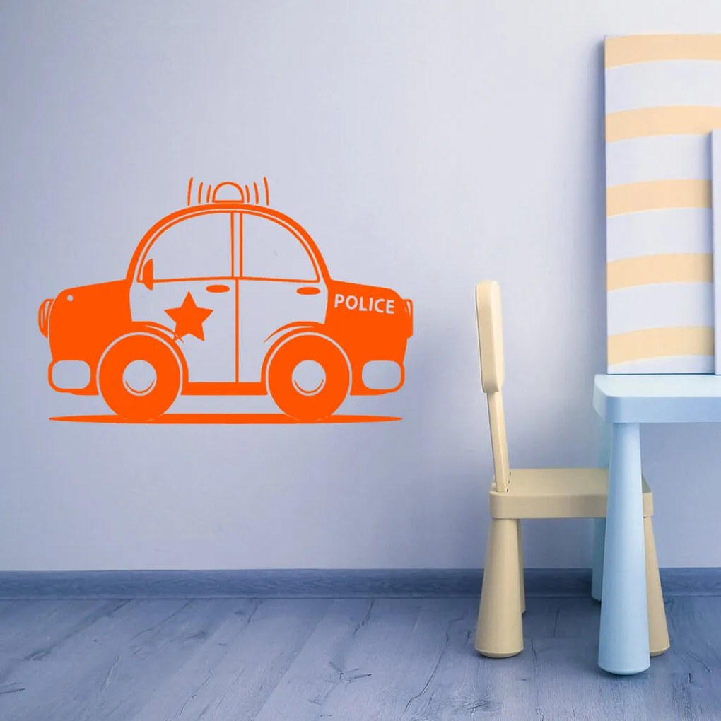 Veselá Stena Samolepka Autíčko policajné Farba: žlutá, Veľkosť: 60 x 39 cm