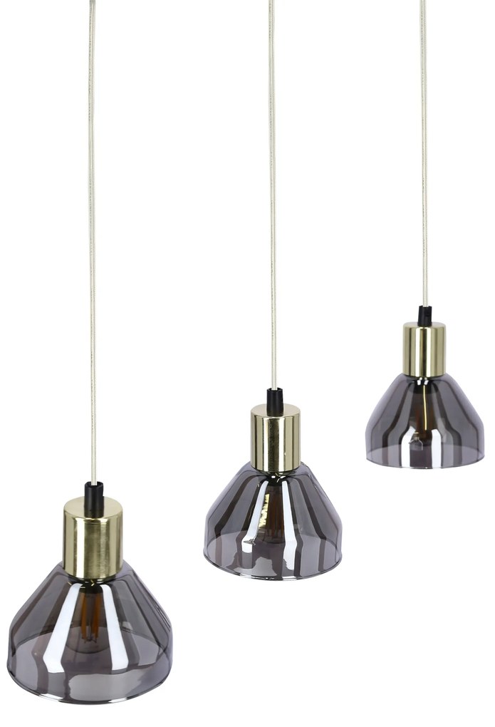 Candellux Čierno-zlatý závesný luster Gregory pre žiarovku 3x E14 33-79008