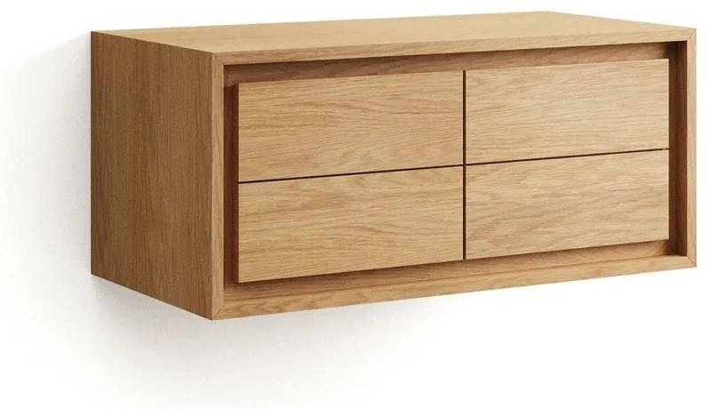 Nízka závesná skrinka pod umývadlo z teakového dreva v prírodnej farbe 90x40 cm Kenta – Kave Home