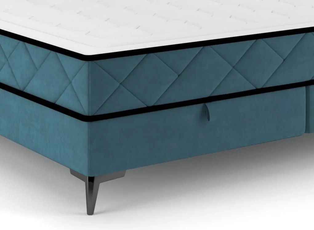 Posteľ Parana 160x200 cm, modrá aqua zamatová látka