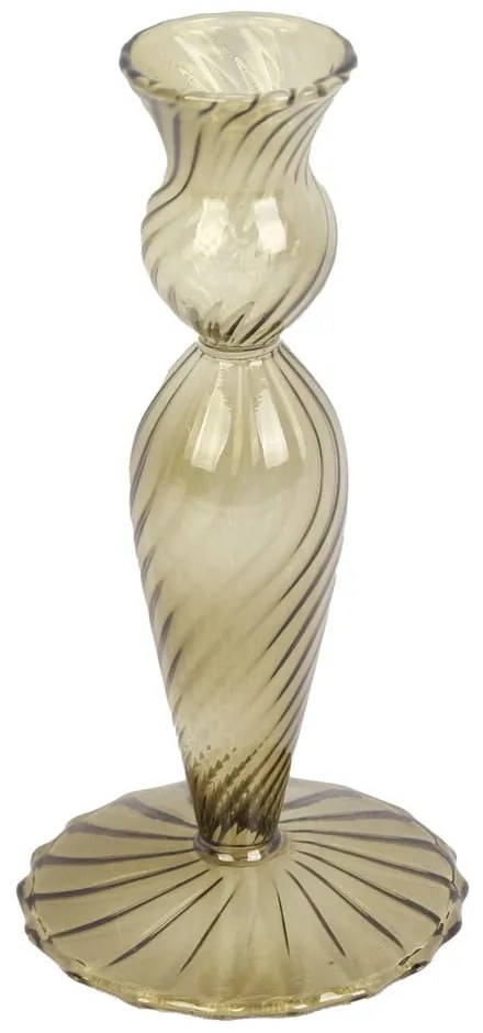 Zelený sklenený svietnik PT LIVING Swirl, výška 17 cm