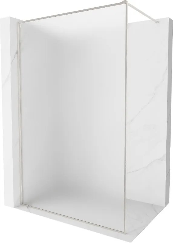 Mexen, Mexen Kioto-XF sprchová stena s rámom 70 x 202 cm, matná 10 mm, matný nikel - 800-070-104-97-30-X