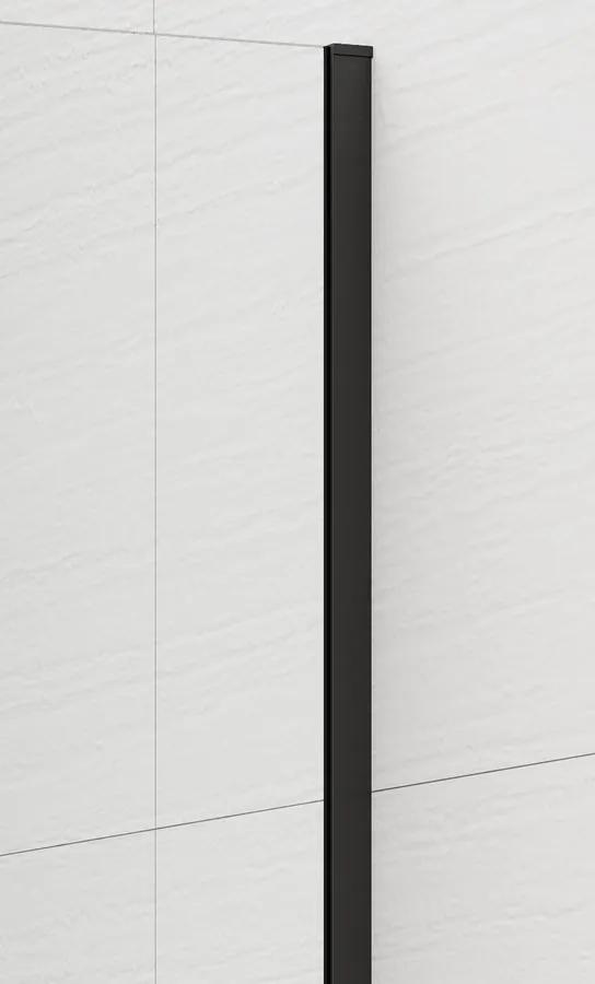 Polysan, ESCA BLACK MATT jednodielna sprchová zástena na inštaláciu k stene, sklo Marron, 1400 mm, ES1514-02