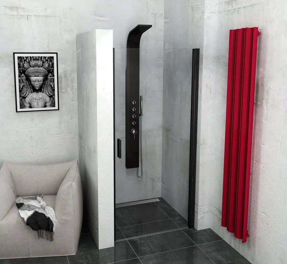 POLYSAN - ZOOM LINE BLACK sprchové dvere 900mm, číre sklo (ZL1290B)