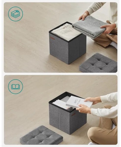 Taburet SULTAN 30x30 cm sivý