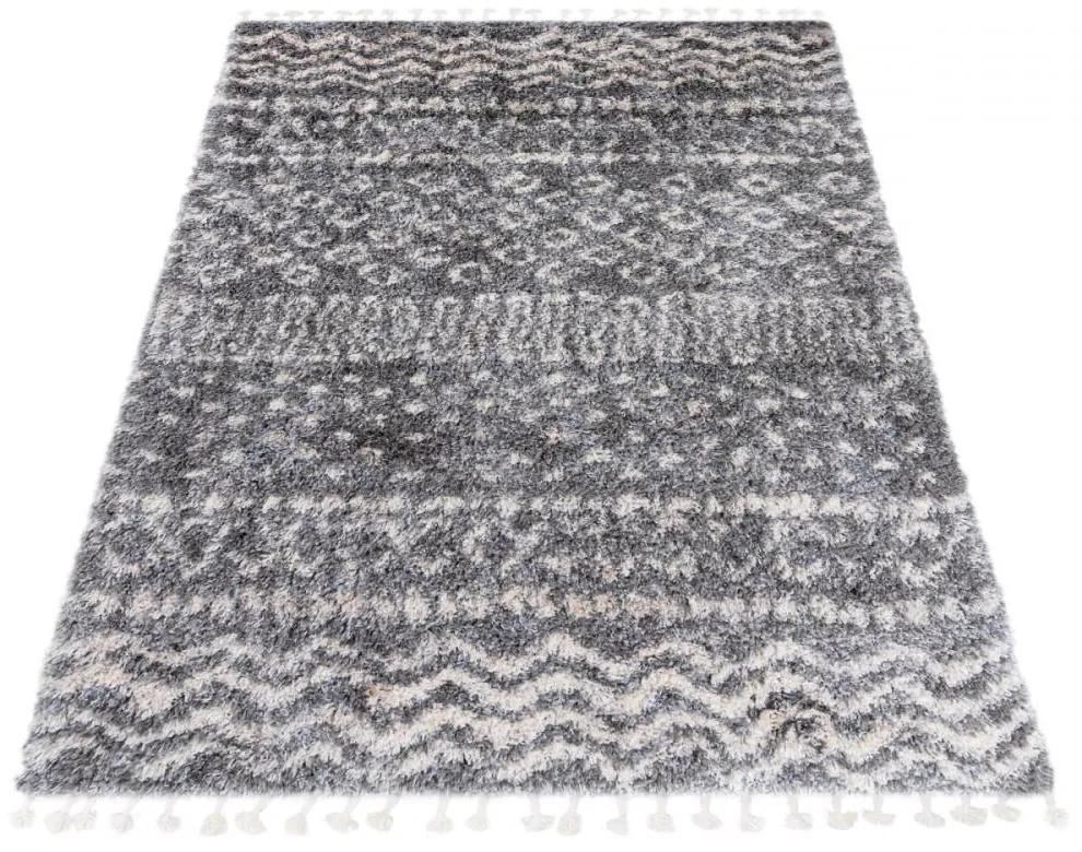 Kusový koberec shaggy Alsea tmavo sivý 200x300cm