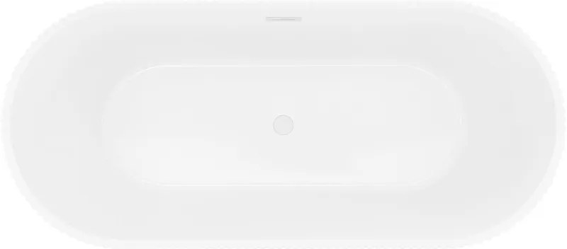 Mexen Yara, voľne stojaca ryhovaná vaňa 170 x 75 cm, biela-čierna, biely prepad, 52861707575-20