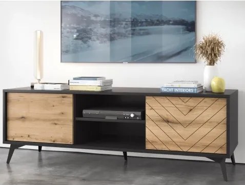 TV skrinka Diamond, čierna/dub%