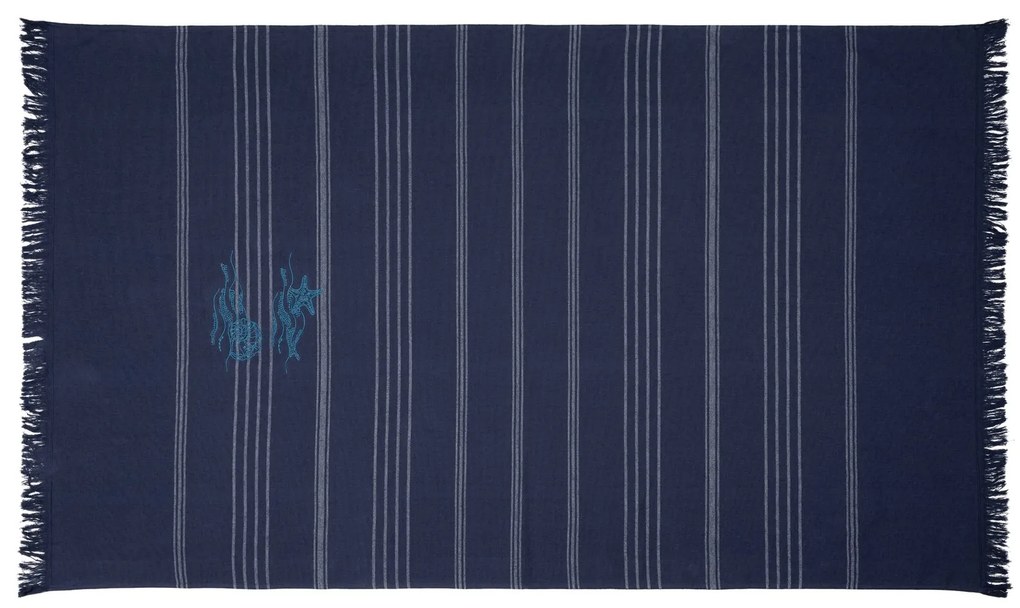 PLÁŽOVÁ OSUŠKA Z BAVLNY MARCO 90X170 CM TMAVOMODRÁ