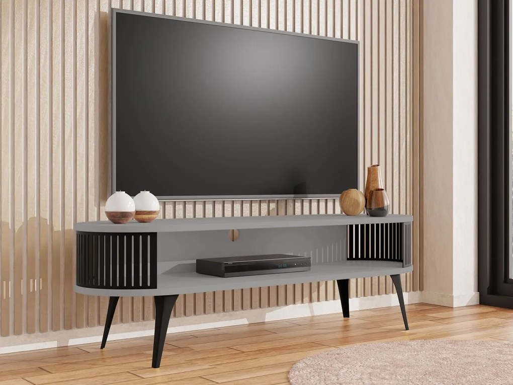 TV skrinka Mozimo, Farba: čierna/dub craft zlatý