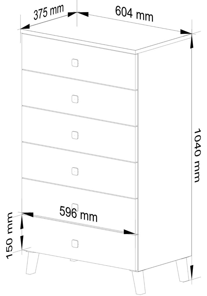 Komoda MOBI K-06 kašmír/zlatá