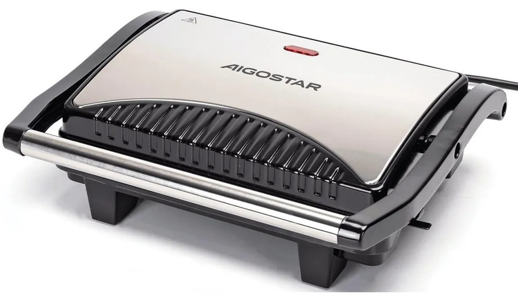 Aigostar B.V. Aigostar - Kontaktný gril 1000W/230V čierna/chróm AI1524