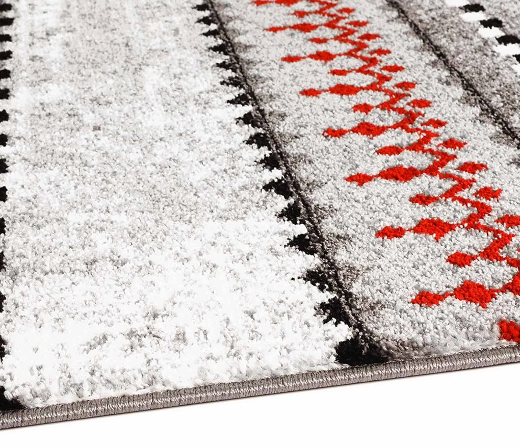 Dekorstudio Moderný koberec MODA SOFT sivo červený 1136 Rozmer koberca: 80x300cm