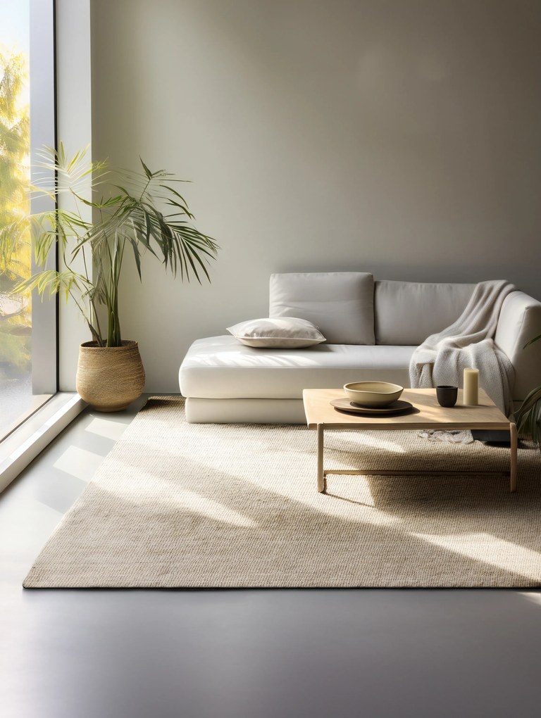 Hanse Home, Kusový koberec Bouclé Jute 105973 Ivory White, 80x150, béžová, chodba / predsieň