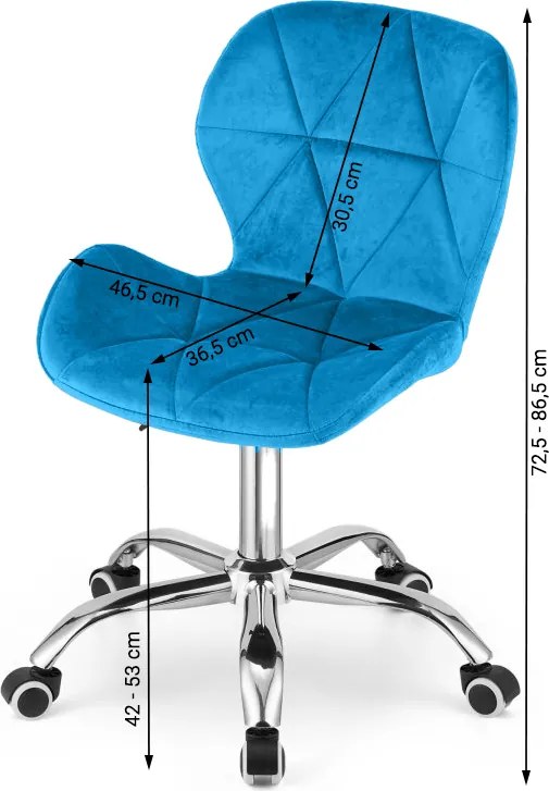 AKCIA Kráľovsky modré kancelárske kreslo AVOLA VELVET II. akosť