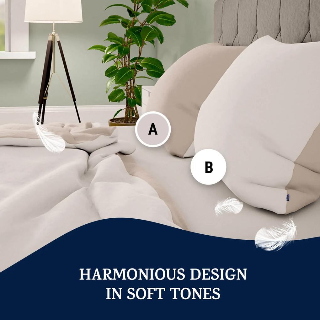 Soft Wonder-Edition, posteľná bielizeň, 155 x 200 cm, taupe/biela