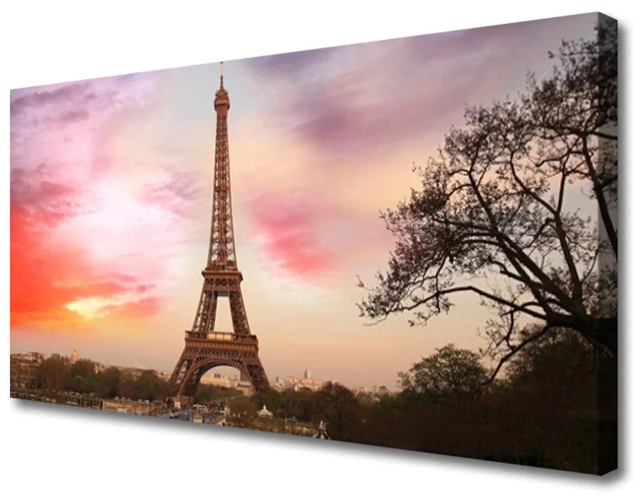 Obraz na plátne Eiffelova veža architektúra 125x50 cm