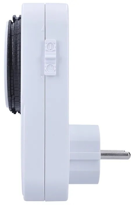 SOLIGHT Mechanický týždenný časový spínač 230V/16A, 1 zásuvka, biely