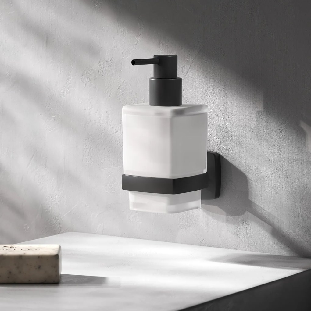 Dávkovač mydla AM.PM Gem AGA36922 nástenný, sklo, čierny