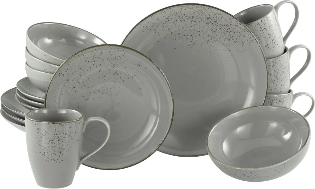 XXXLutz KOMBINOVANÝ SERVIS Nature Collection Stone 16-dielne Creatable - Online Only bytové doplnky - 007768063201