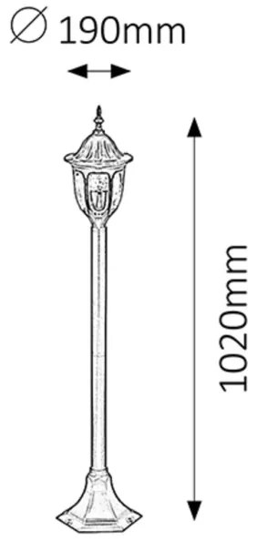 Rabalux 8345 - Vonkajšia lampa MILANO 1xE27/60W/230V IP43