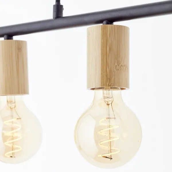 Brilliant - Luster na lane KERRY 5xE27/40W/230V čierny/bambus