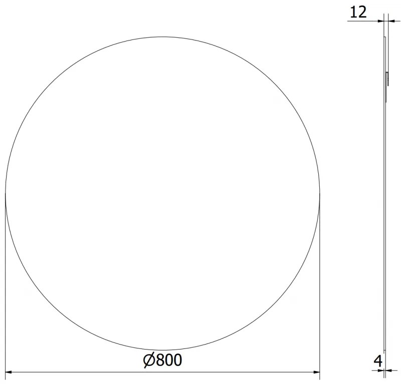 Mexen Alto, okrúhle kúpeľňové zrkadlo 80 cm, 9853-080-080-000-00