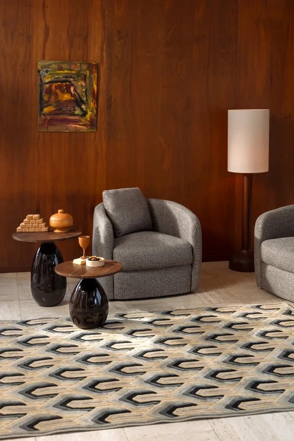 Dutchbone Boho Stone čalúnené kreslo - Tmavosivá