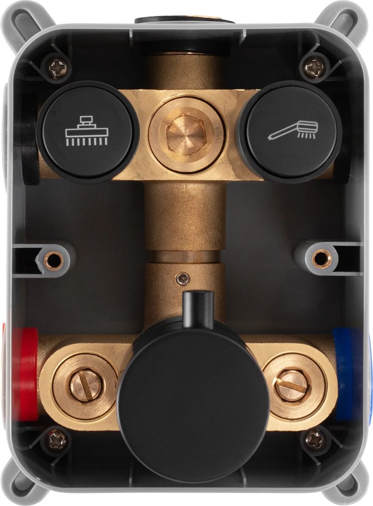 Rea Lungo, podomietková termostatická sprchová sada + BOX, čierna matná, REA-P8549