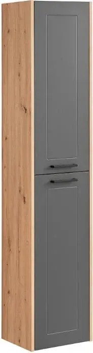 Závěsná vysoká koupelnová skříňka Sintra 800 35 cm dub Artisan/grafit