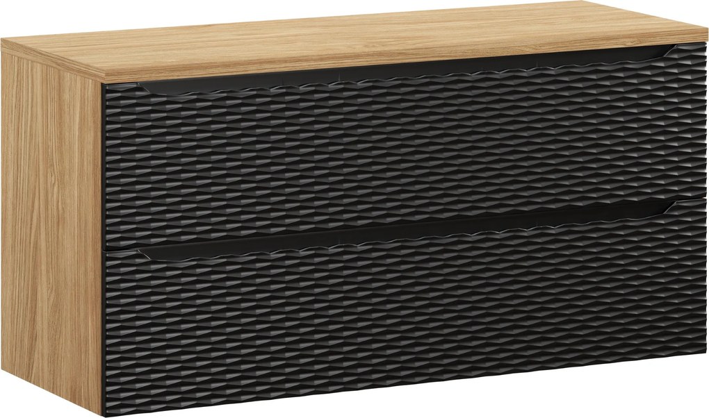 Comad Kúpeľňová skrinka pod doskové umývadlo set Ocean Black I. 120 čierna/dub olejovaný
