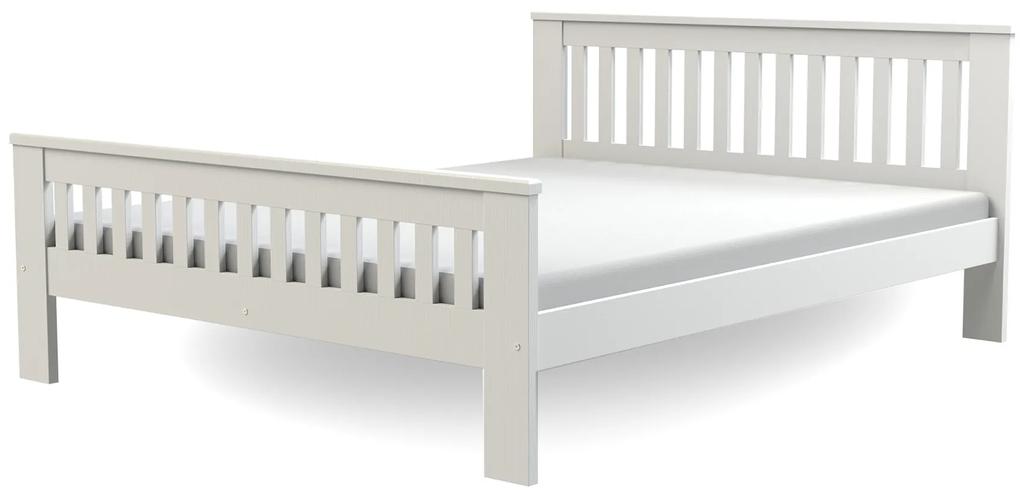 DL Drevená manželská posteľ s roštom Laura - biela Rozmer: 160x200