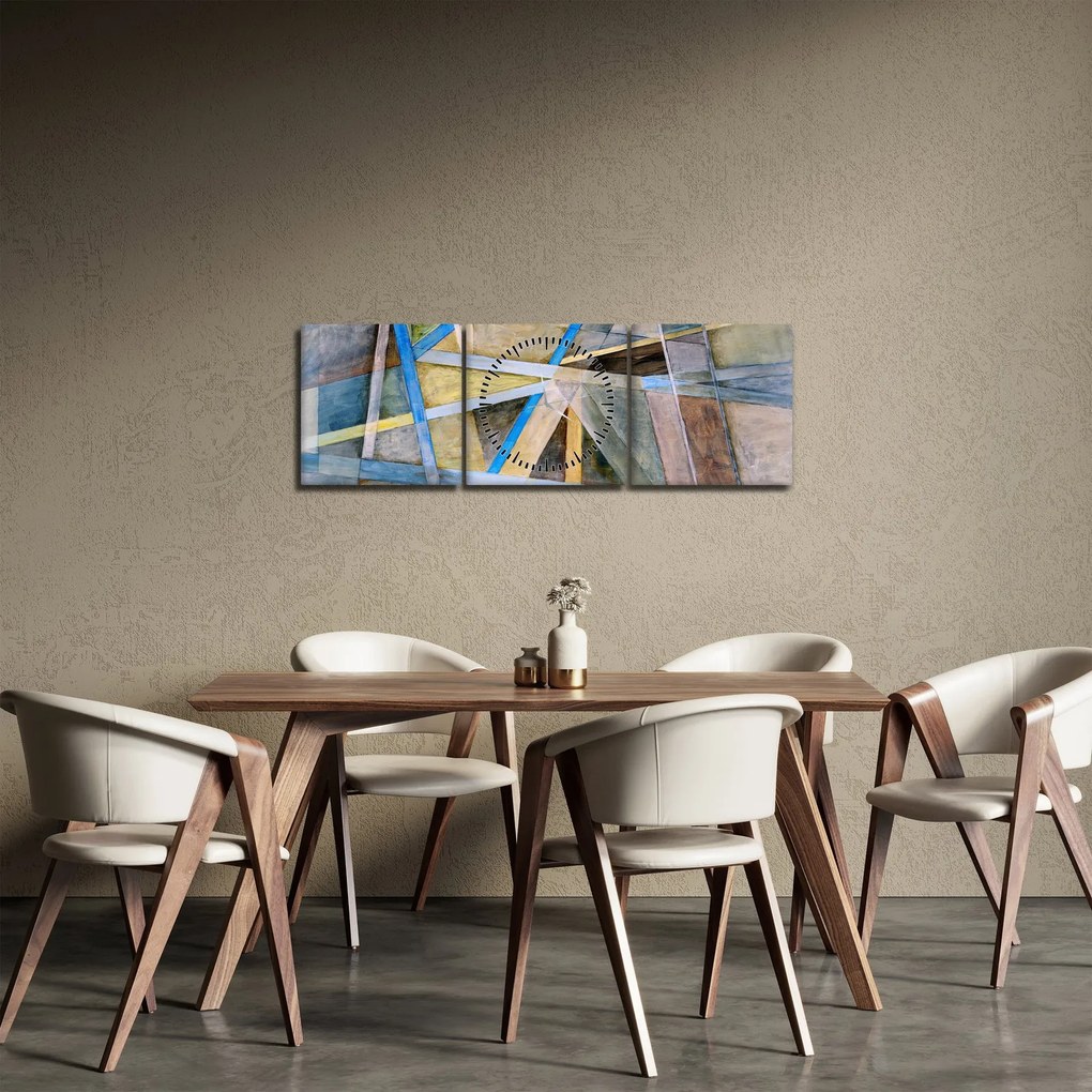 Obraz - Abstrakcia (s hodinami) (90x30 cm)