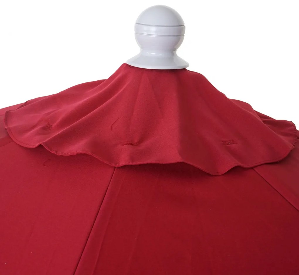 Slnečník polkruh Parla - polyester/hliník - 270cm bordová so stojanom