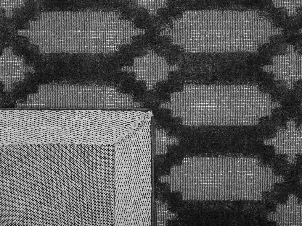Viskózový koberec 160 x 230 cm tmavosivý CIZRE Beliani