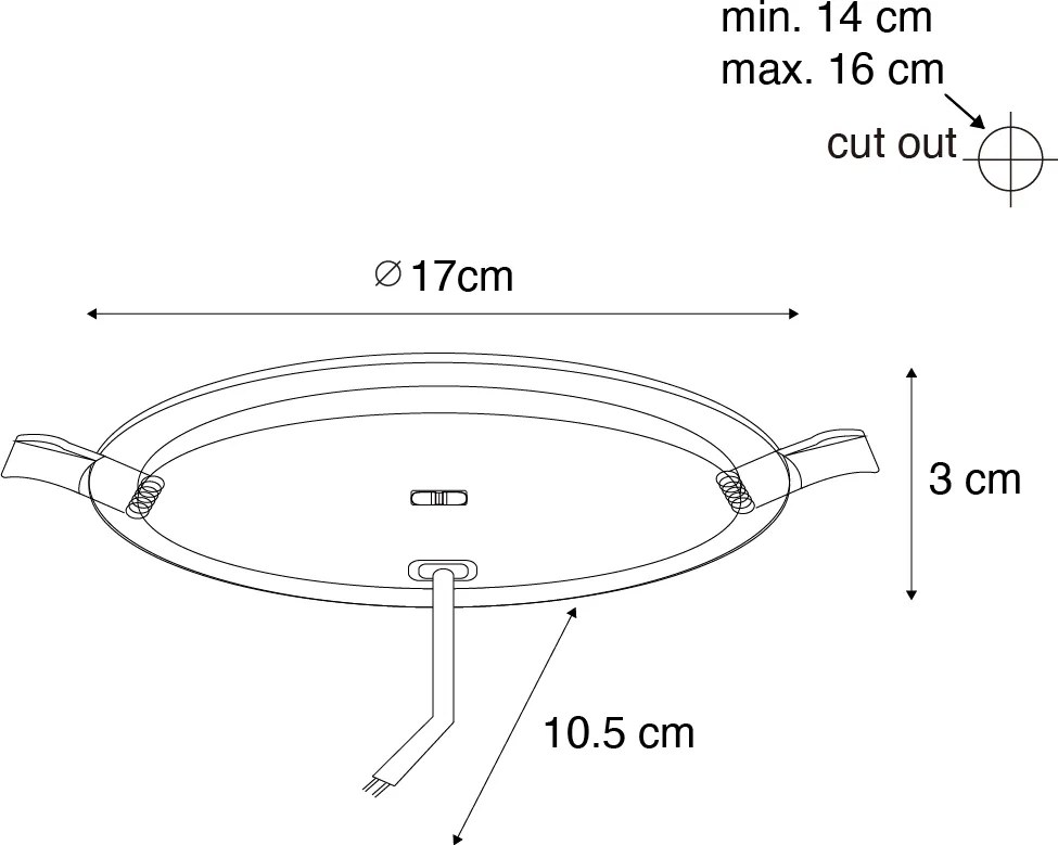 Sada 6 vstavaných bodových svetiel bielych 17 cm vrátane nastaviteľného LED Kelvina - Stephanie