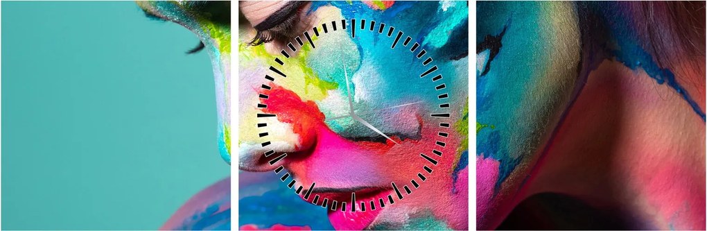 Obraz - Body art (s hodinami) (90x30 cm)
