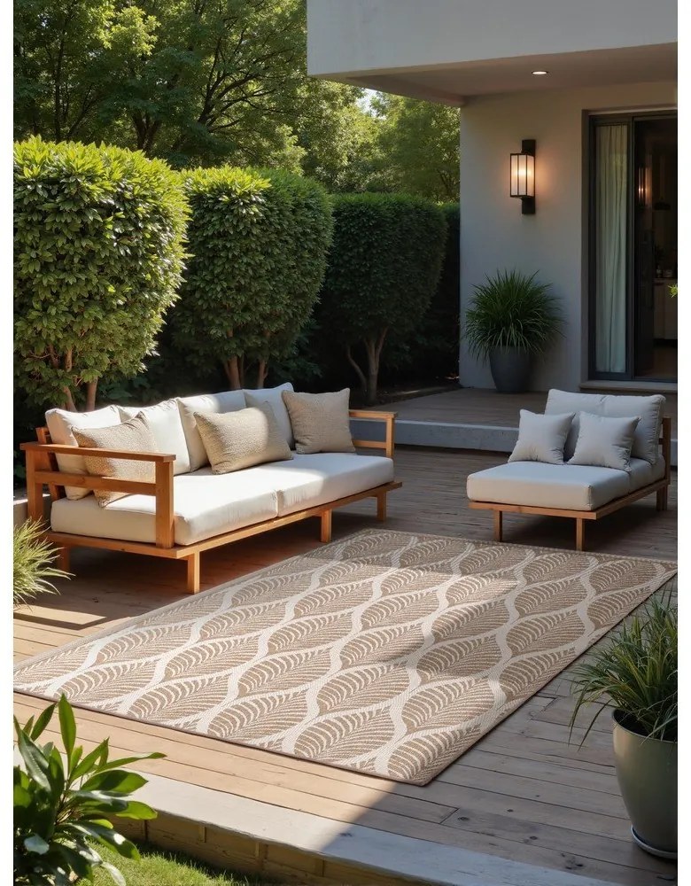 Vnútorný a vonkajší koberec v béžovej a slonovinovej farbe 160x230 cm Duet Liora – NORTHRUGS