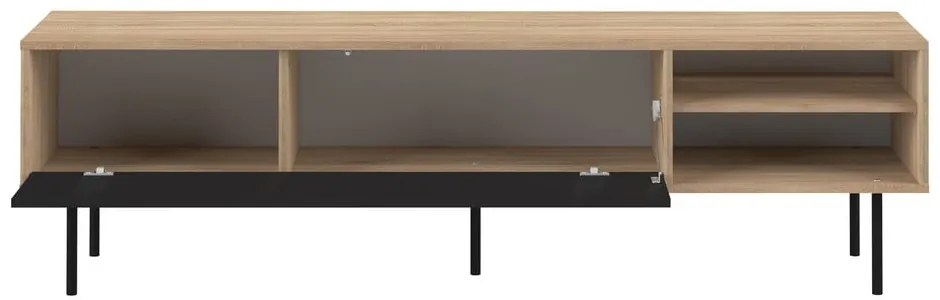 TV stolík v dekore duba v čierno-prírodnej farbe 165x40 cm Ampère – TemaHome