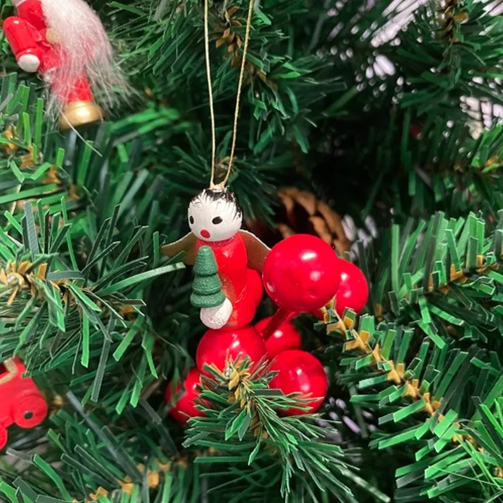 Sada vianočných drevených ozdôb RED JOY červená, 30 ks