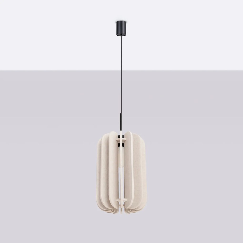 Závesné svietidlo Mula, 1x béžové plstené tienidlo, (fi 27cm)