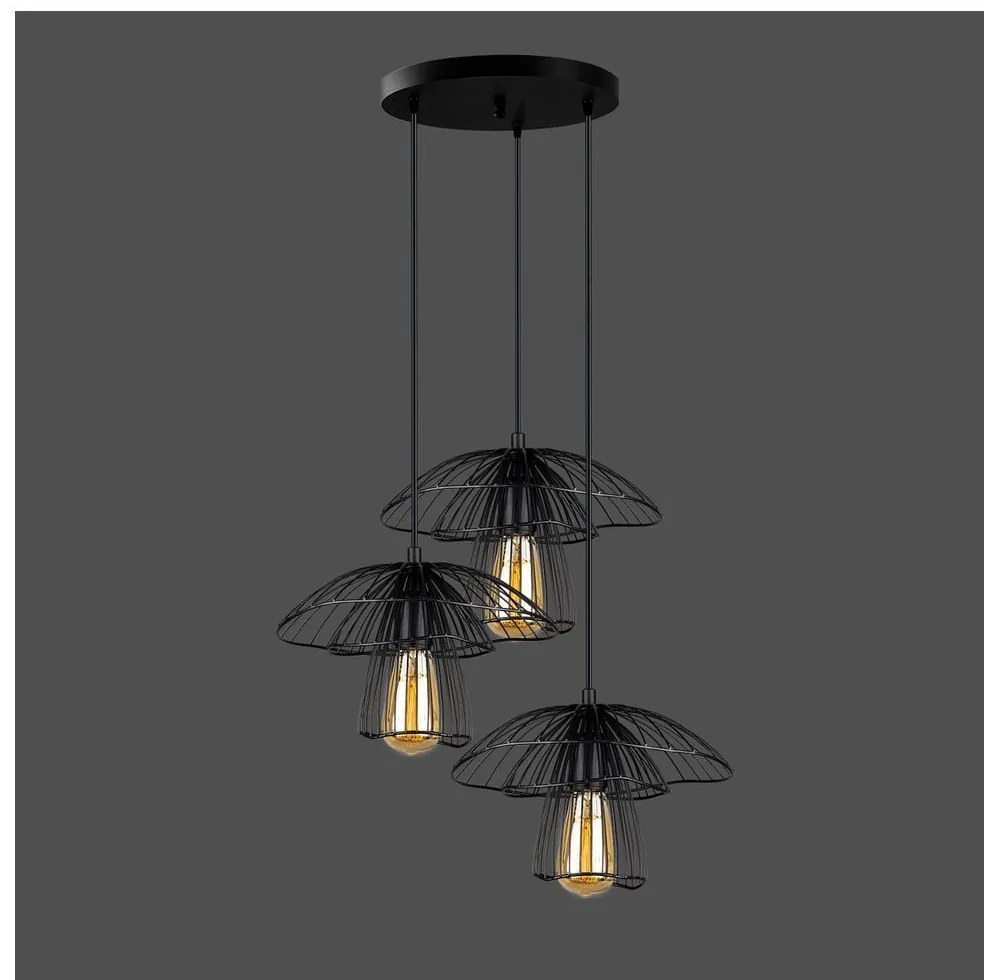 Čierne závesné svietidlo Squid Lighting Root, výška 117 cm