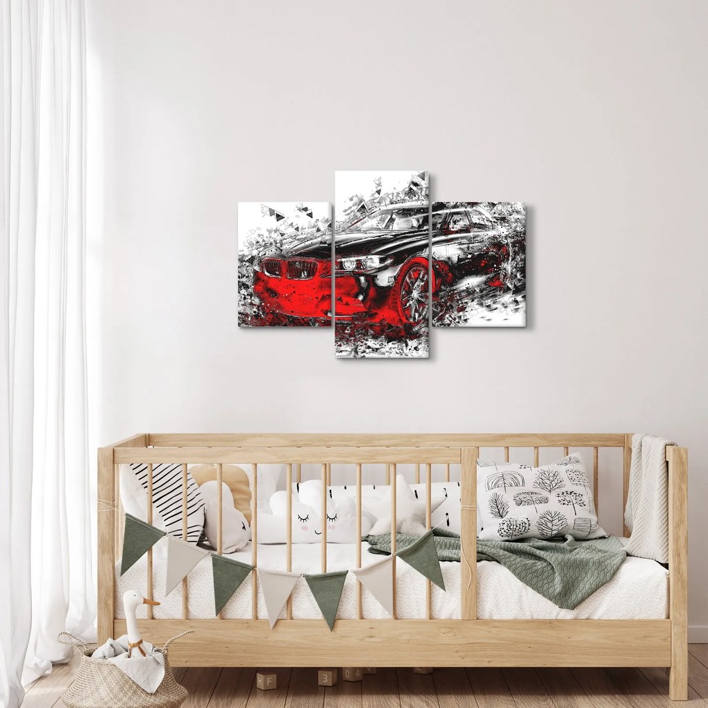 Obraz - Maľované auto v akcii (90x60 cm)