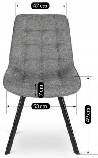 Vintino kreslo BERA Látka - sivá farba, nohy čierne - vintino.sk