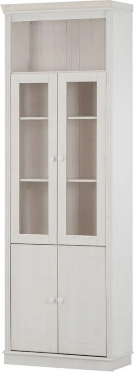 Biela vitrína z borovicového dreva 74x223 cm Anita – Støraa