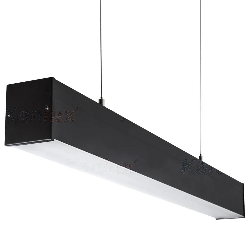 KANLUX Závesné moderné svietidlo AMADEUS, 1xT8, G13, 18W, 63x150x7cm, čierne, matný difúzor