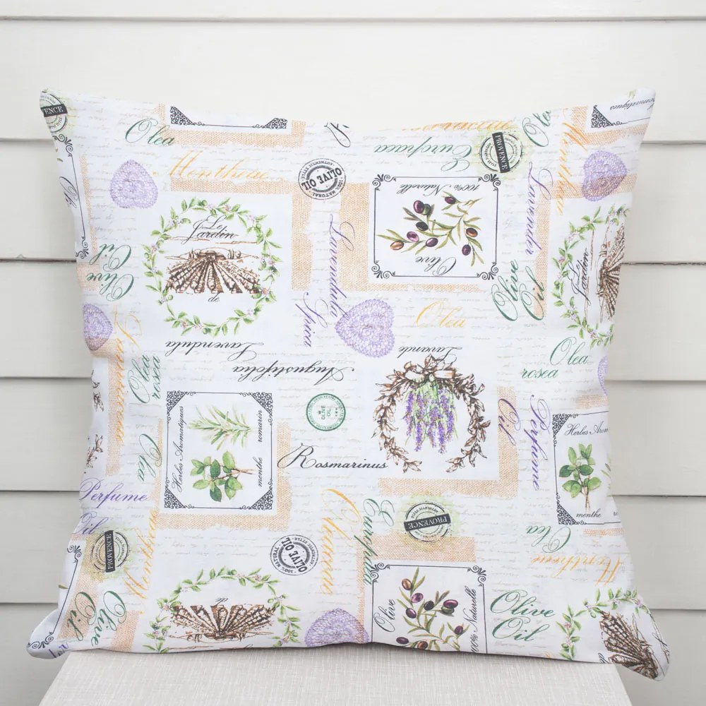 Biante Dekoračná obliečka na vankúš Leona LN-125 Levandule a olivy 60 x 60 cm
