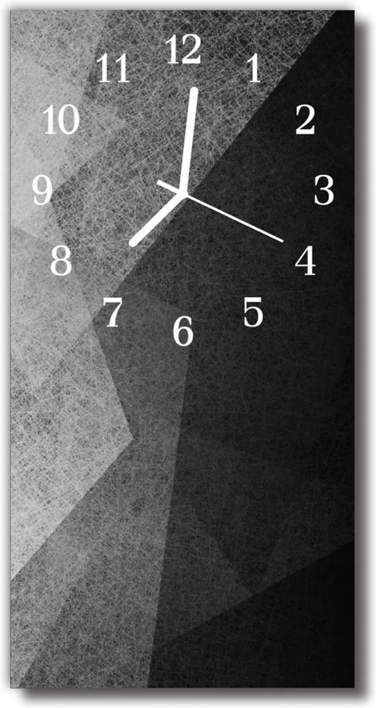 Sklenené hodiny vertikálne  Kuchyňa Čierna grafika